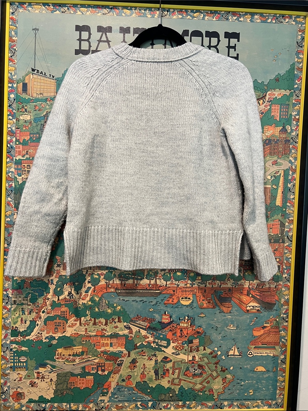 Madewell Light Gray Crewneck Sweater with Desert Motif - Picture 3 of 3